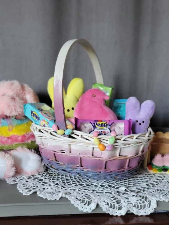 ombre easter basket with Peeps