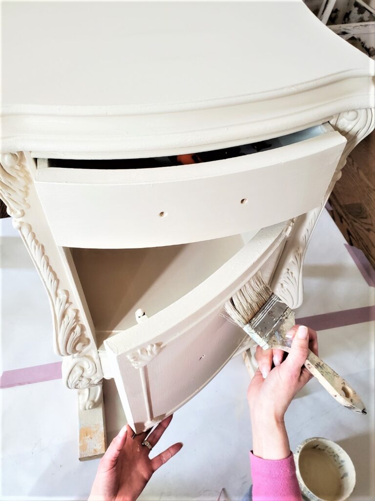 nightstand being painted