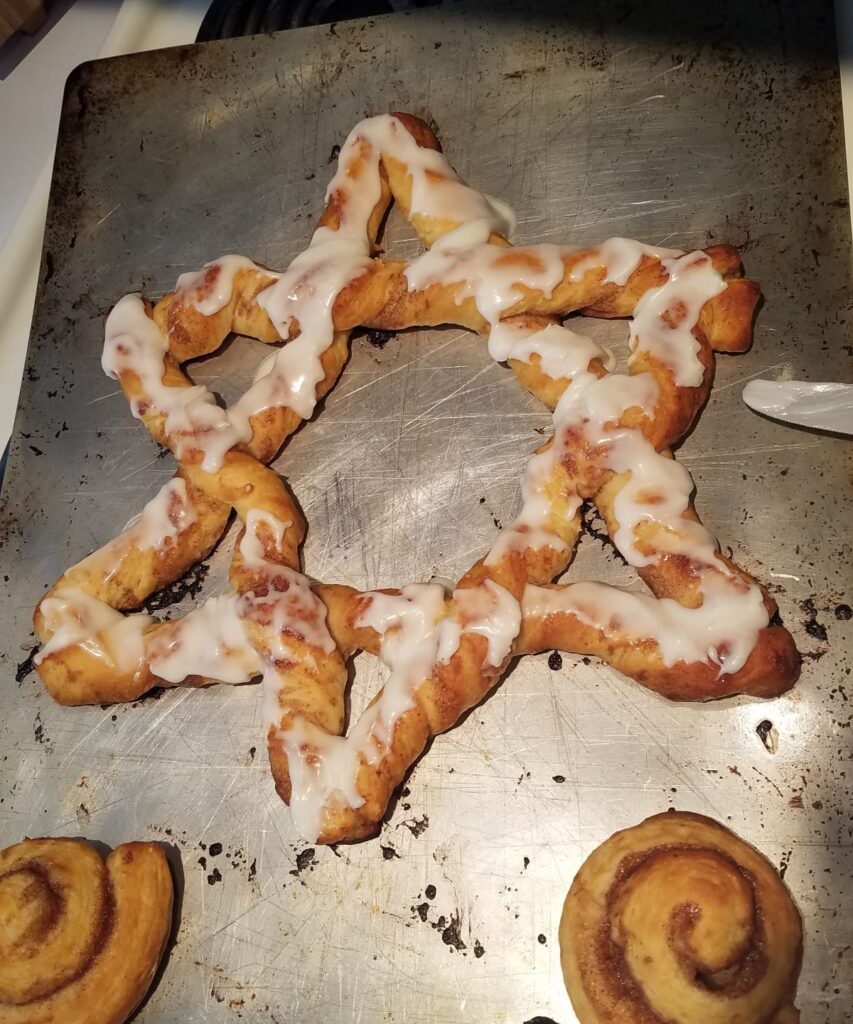 melted frosting on baked star