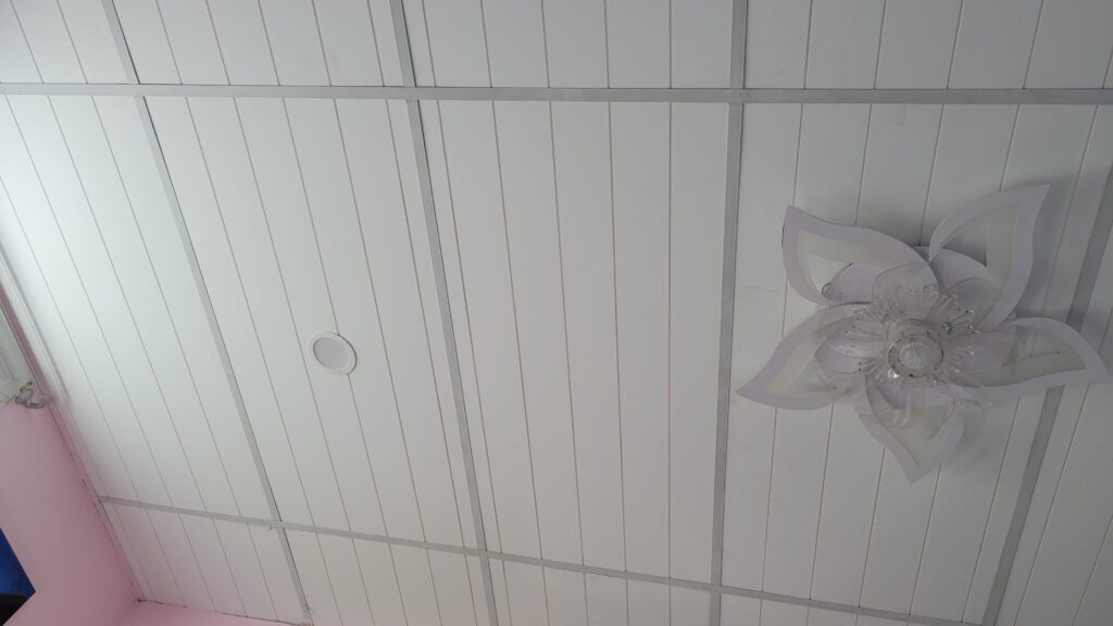 shiplap panels in ceiling