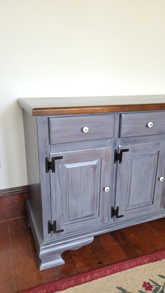 Finished gray dresser/ hutch