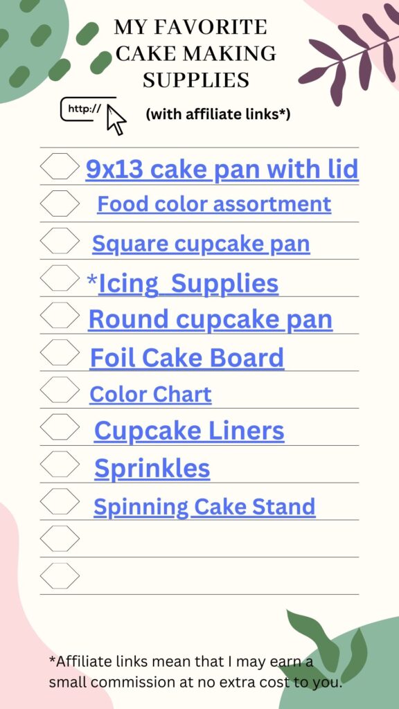 cake supplies list