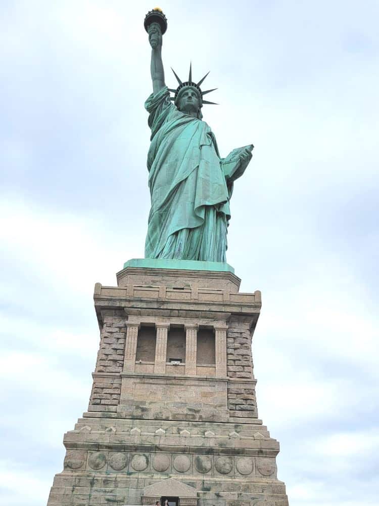 The Statue of Liberty with the pedestal