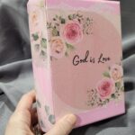 God is Love pink wood box