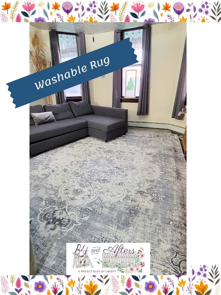 gray and white living room area machine washable rug