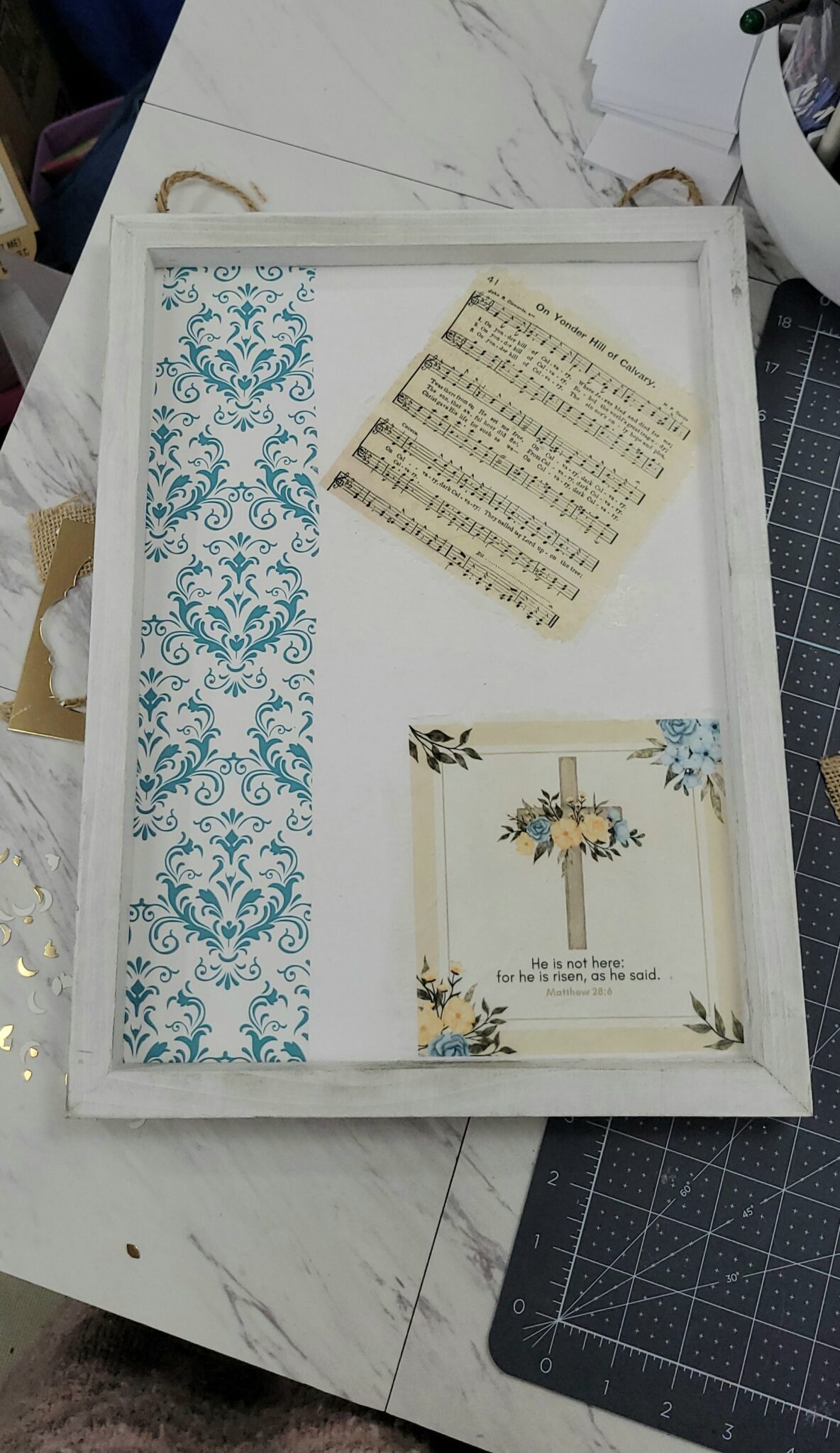 Easter Cross Mod Podge Sign – B4 and Afters