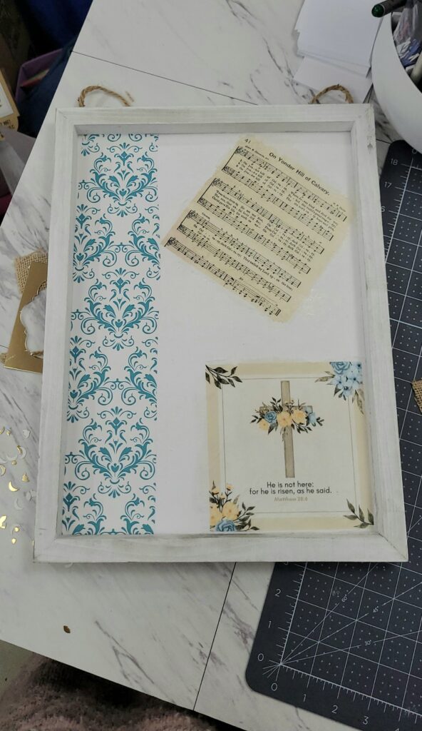 He is Risen cross napkin and music napkin