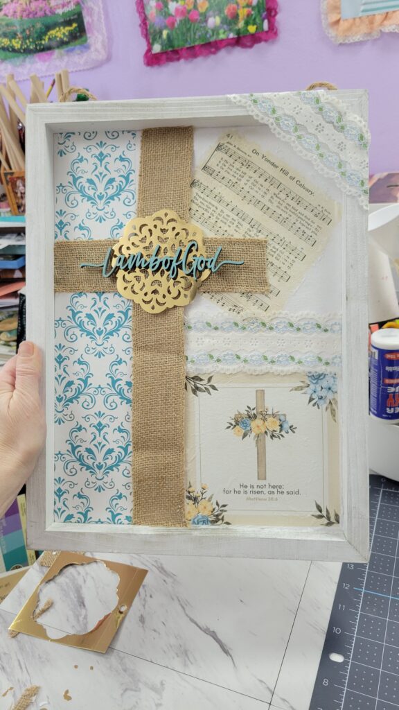 Easter Cross mod podge sign