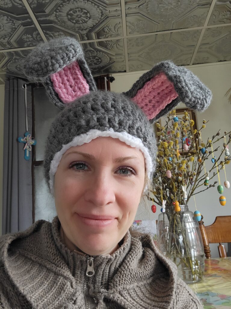 adult bunny hat for Easter