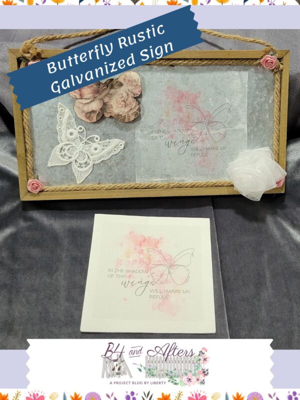 Butterfly Rustic Galvanized Sign Idea