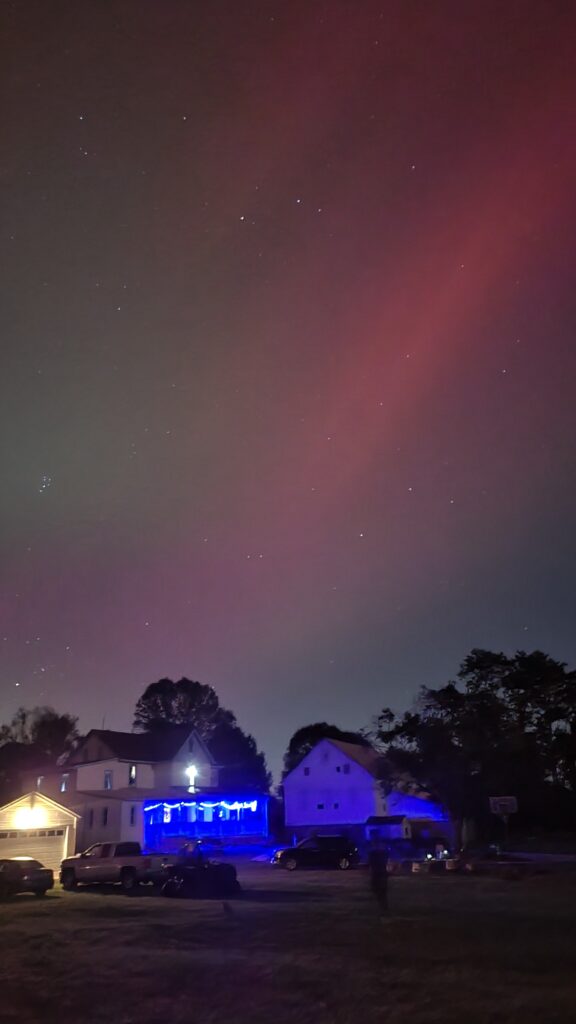 aurora borealis over Century Farms