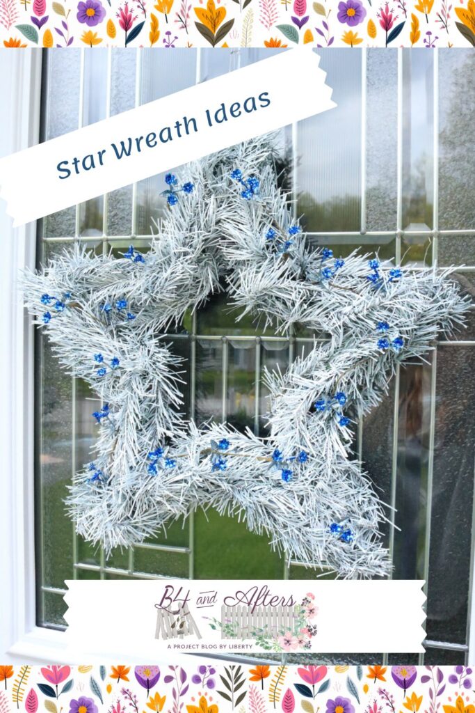 white star wreath with blue
