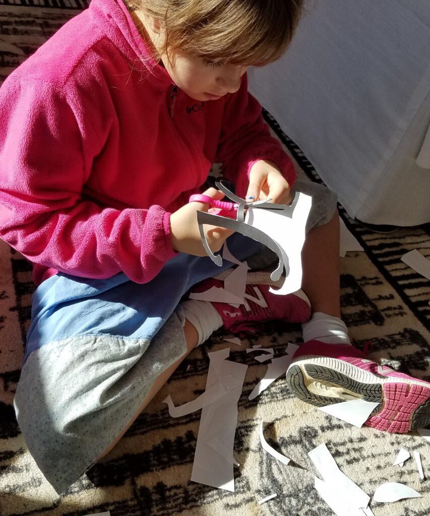 cutting out the letter H