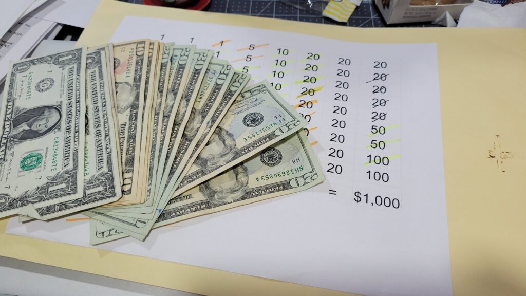 money and saving envelope