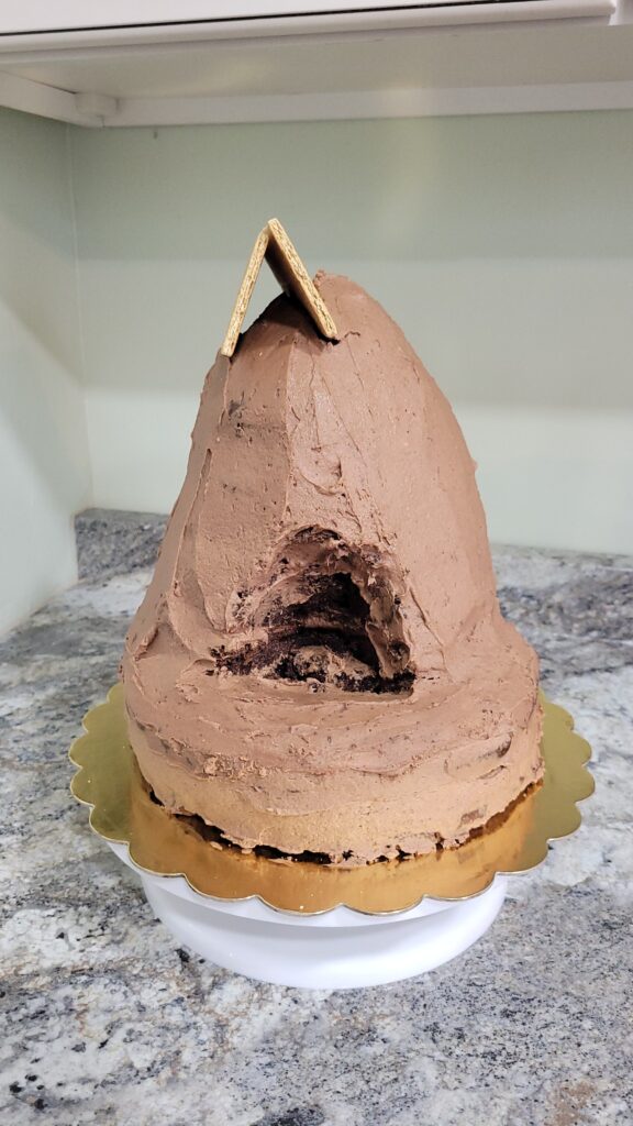 brown cake in the shape of a hill