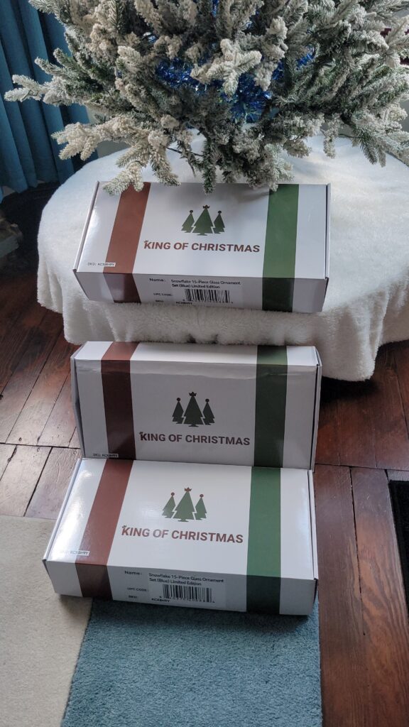 3 boxes of ornaments