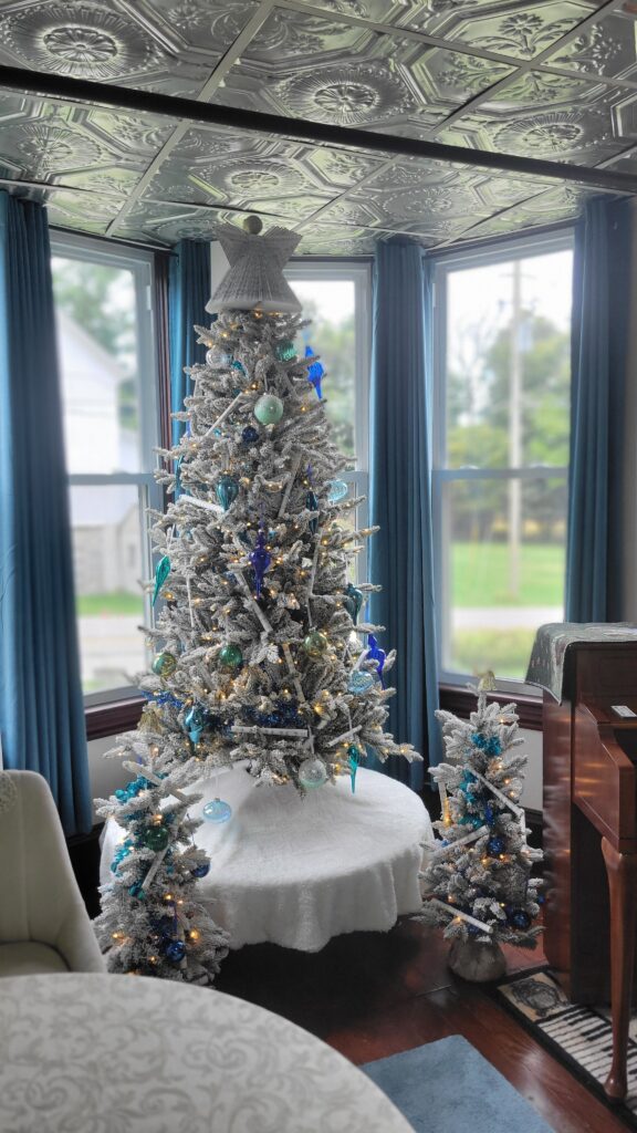 Christmas tree with glass ornaments