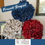 dried flowers painted red, white, and blue