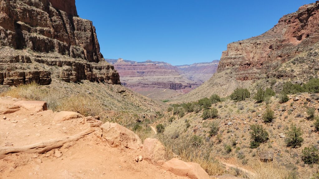 Plateau trail off in the distance from the Bright Angel trail