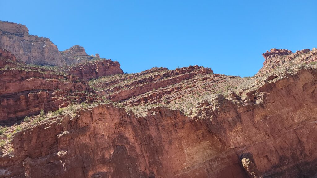 diagonal section of rock layers Grand Canyon