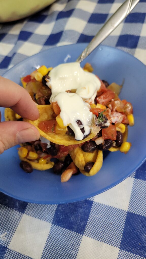 chunky salsa with sour cream