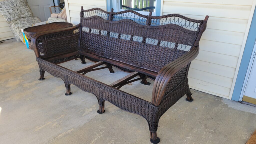 wicker couch restoration