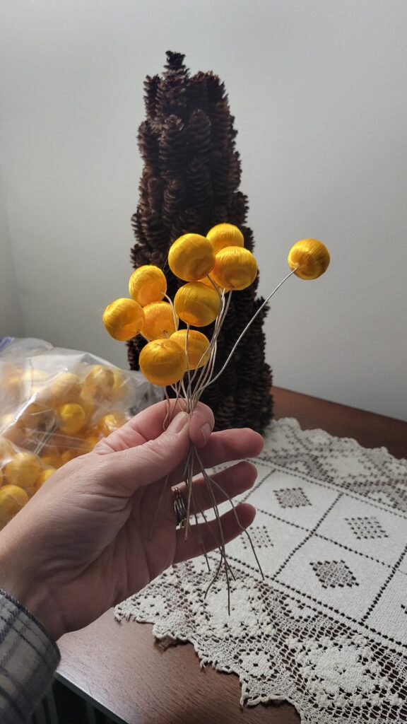 yellow Christmas balls